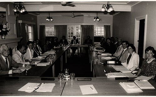 First Board of Governors meeting in Frogmore House, 20 Jan 1989 (AI-20065)