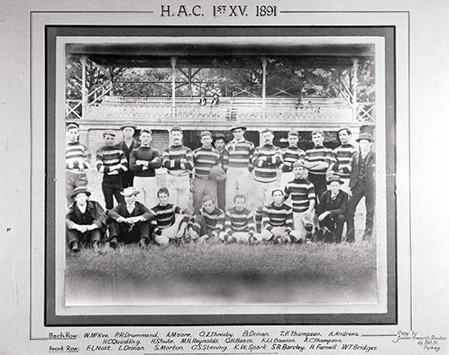 • Football (Rugby Union) team - 1st XV, 1891 HAC (P621)