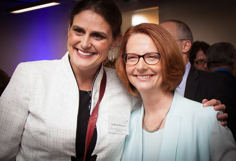 Prime Minister Julia Gillard with Alison McLaren