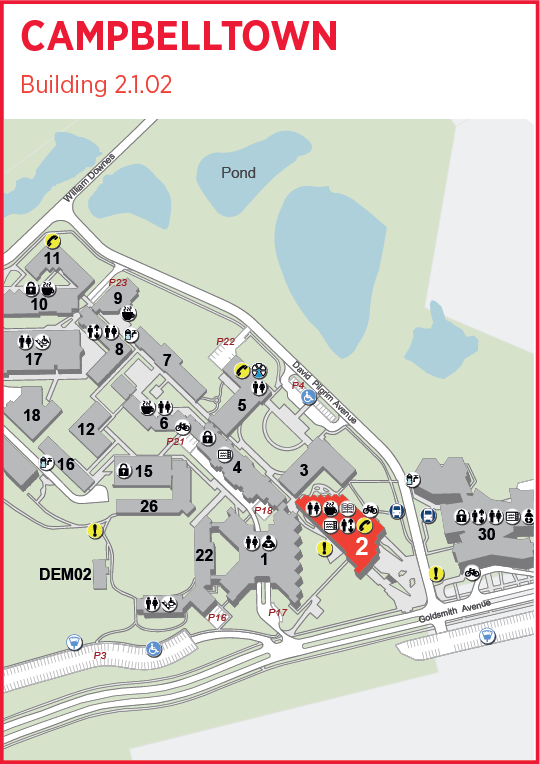 Map showing Academy Learning Zone at Campbelltown Campus 
