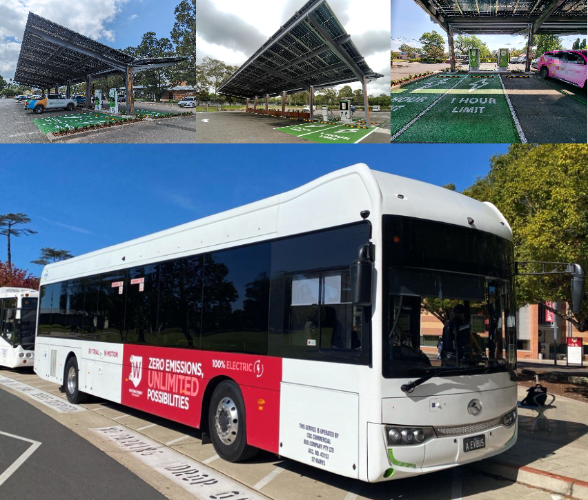 Solar Carparks, EV Chargers and Electric Shuttle bus