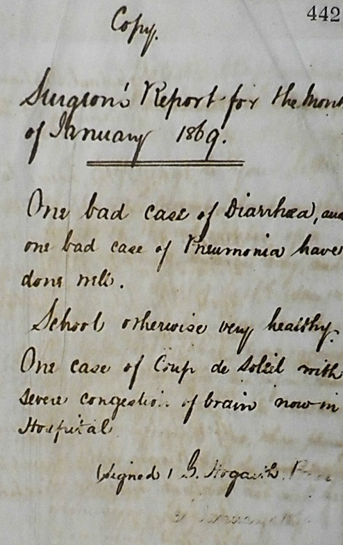 Surgeon report January 1869