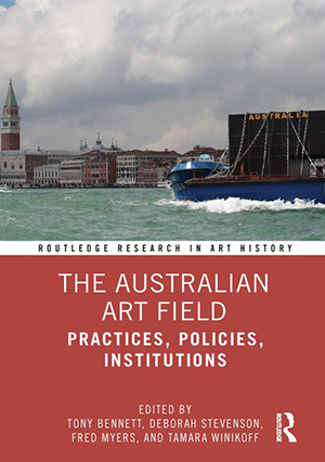 The Australian Art Field cover, picturing an image of a boat in a harbour.