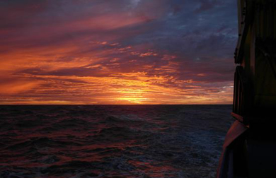 Sunrise on the Southern Ocean from the RV Southern Surveyor in 2011
