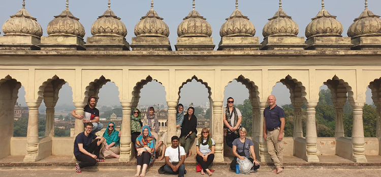 Students in Arches of The Bara Imambara