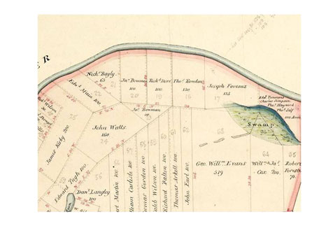 Map of the Parish of Ham Common showing Richard Dore’s 100 acres