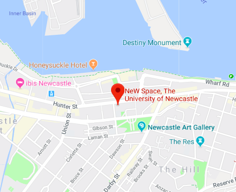 map of Newcastle showing NeW Space location
