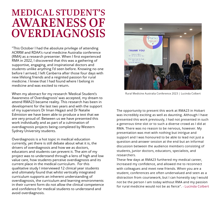 Lucinda Colbert RMA23