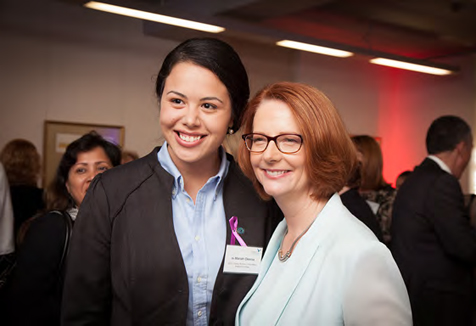 Prime Minister Julia Gillard with Mariah Okeroa