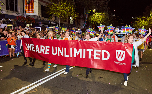 Western Sydney University attends the 2020 Sydney Gay and Lesbian Mardi Gras
