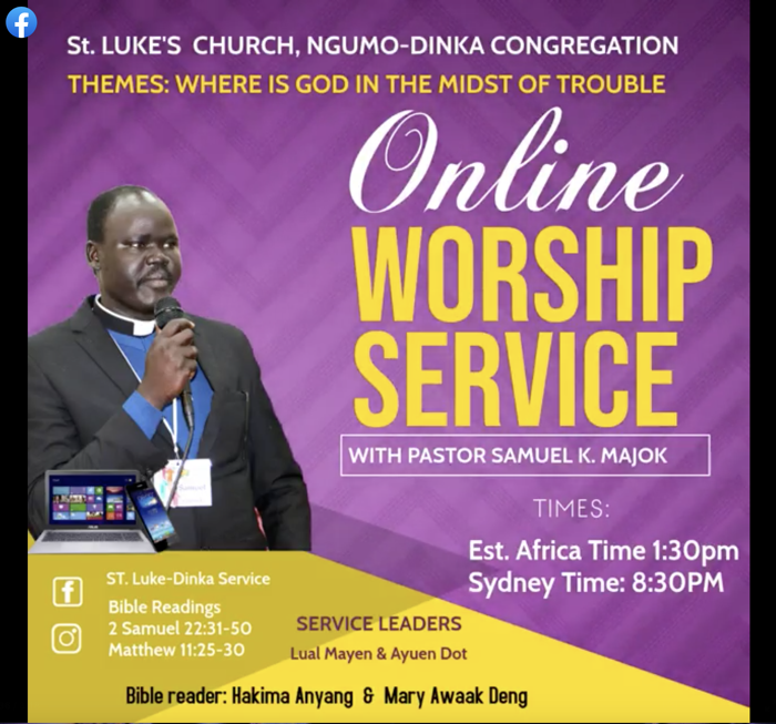 “Online Worship Service” by Pastor Samuel Majok