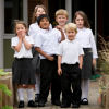 A group of school children