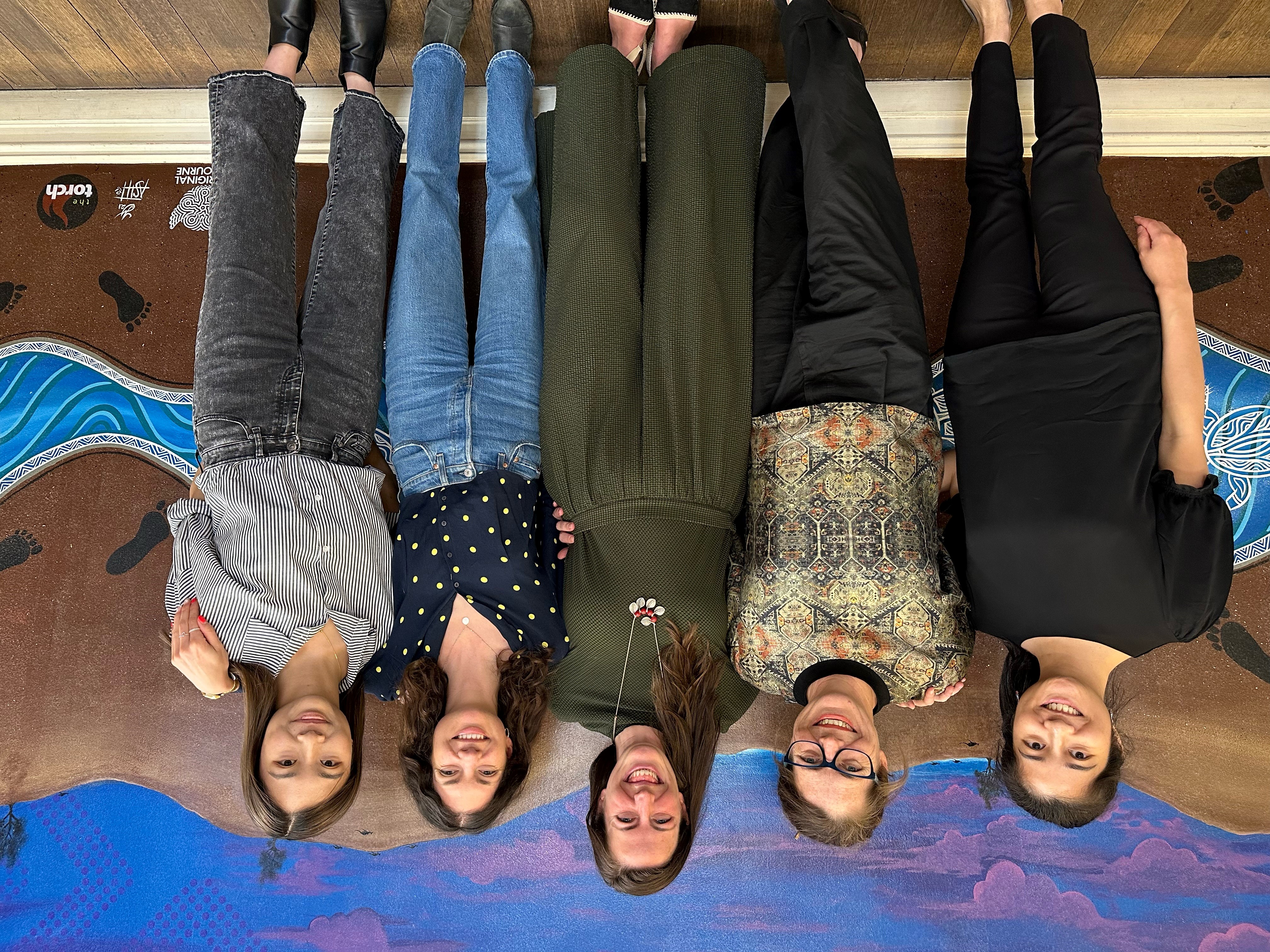 Melbourne workshop facilitation team (left to right): Jess Case, Professor Amanda Third, Mia Cox, Louisa Welland and MIchelle Lim.