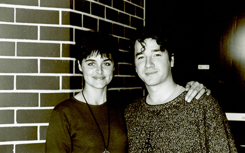  Michelle Pettigrove (Graduate of 1988) with John Simpson (graduate of 1987) at talk given in September 1992 (P2310)