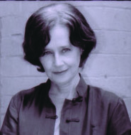 black and white photograph of a woman with short hair