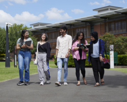 Students walking