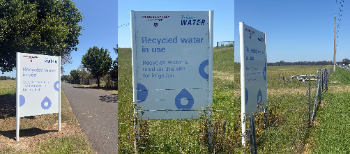 Recycled water in use on this site