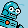 Thumbnail image of a blue cartoon robot. 