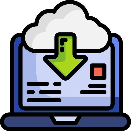 Cartoon of files being saved to the cloud