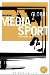 The cover of Global Media Sport picturing the outline of a TV and the shoes of a runner.