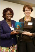 Juliana Nkrumah with ViceChancellor Professor Janice Reid AM