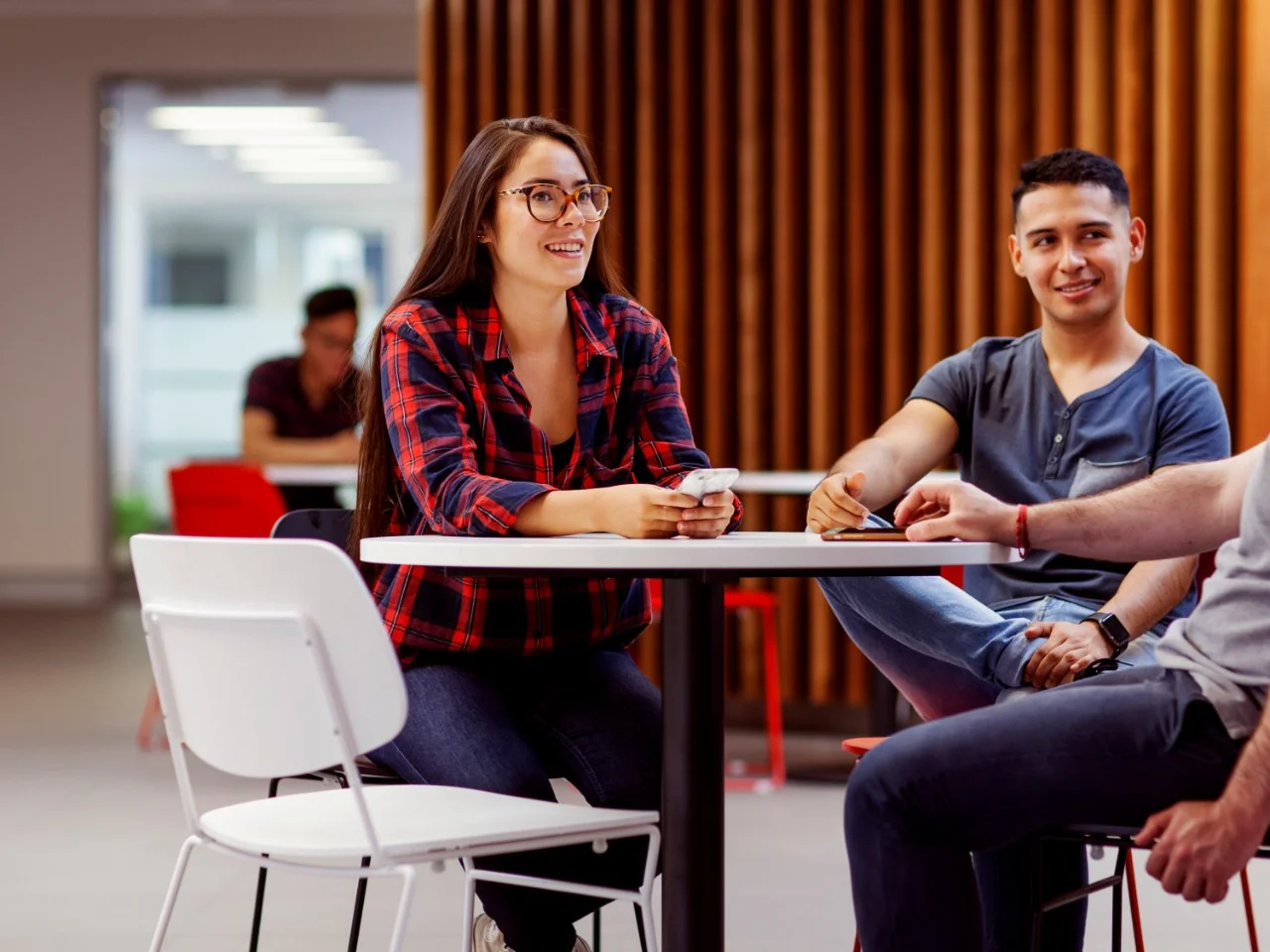 Students sitting together at a table