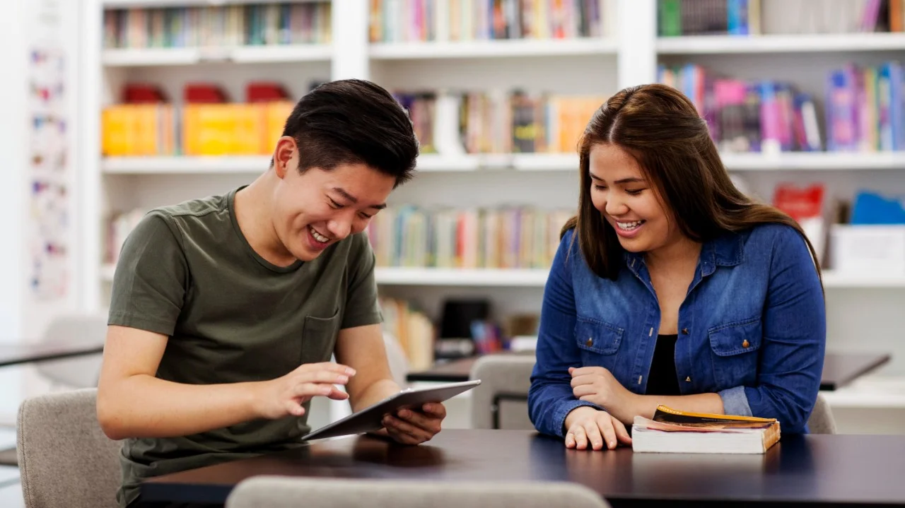 Students studying