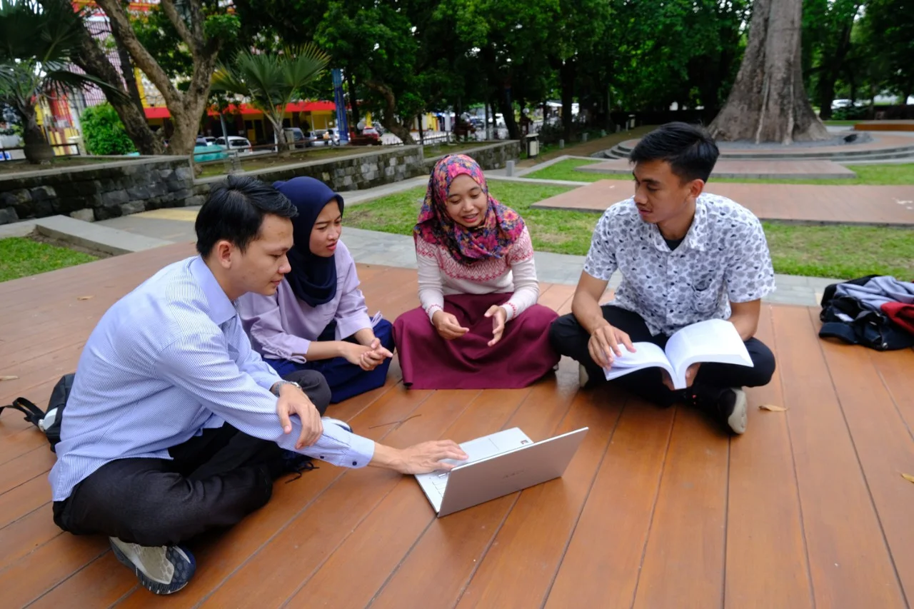 A group of students in Indonesia.