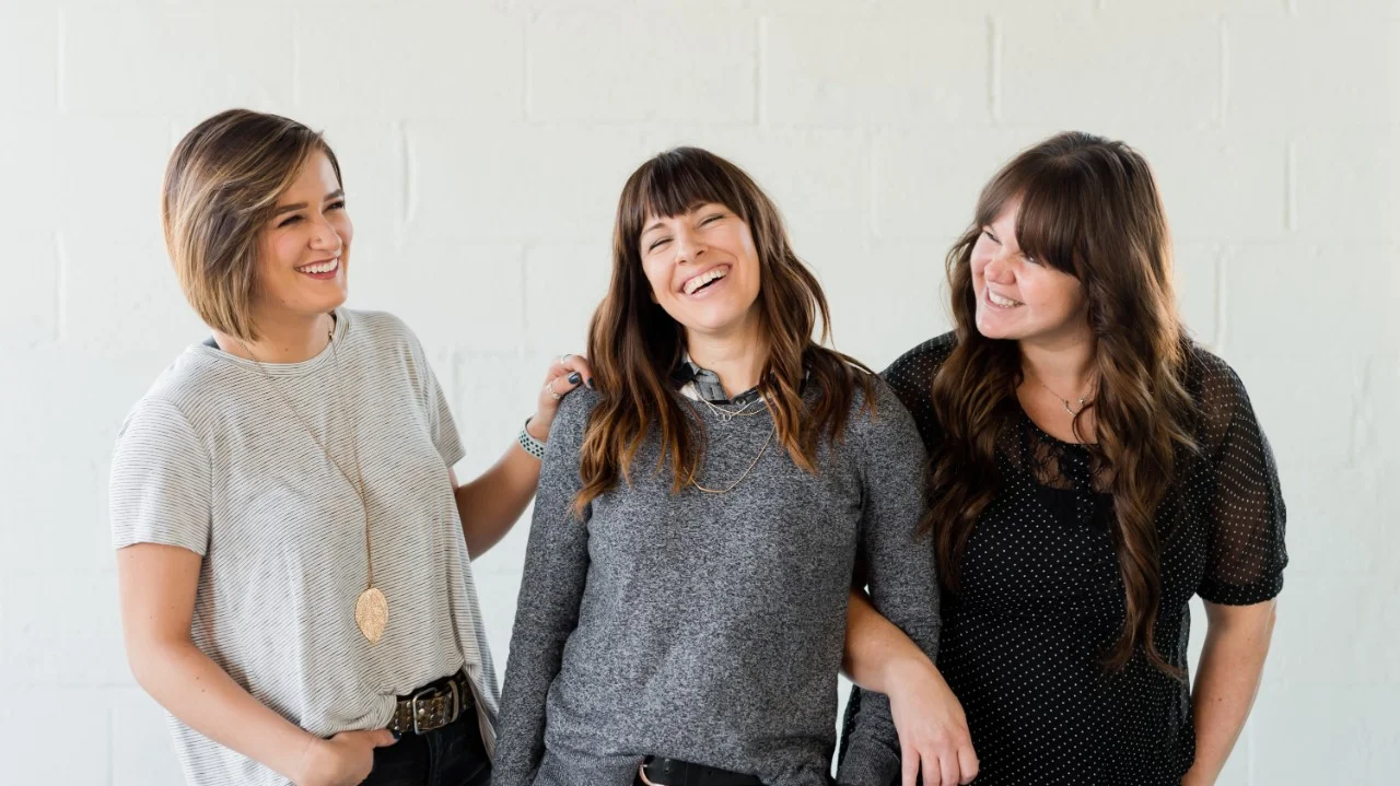 Three happy women