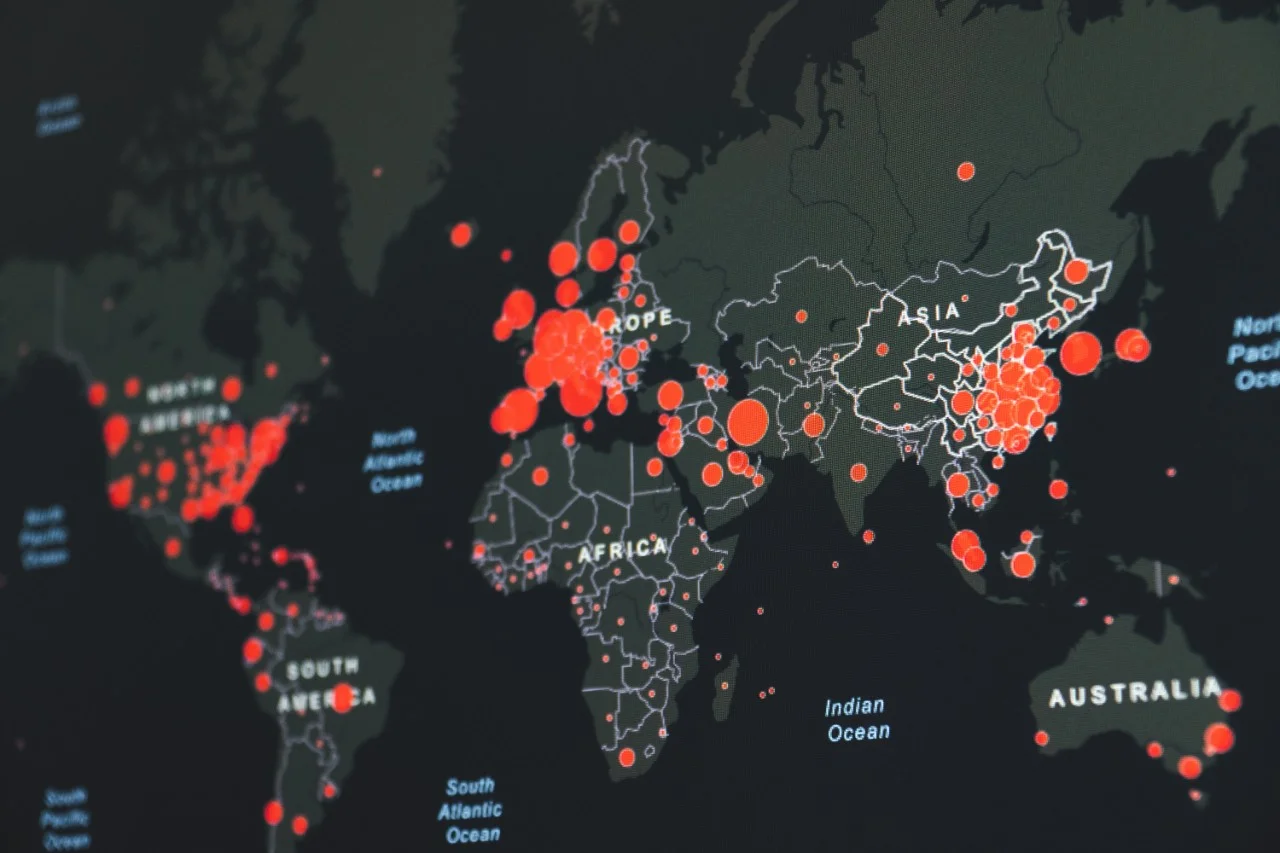 Global map of Covid cases