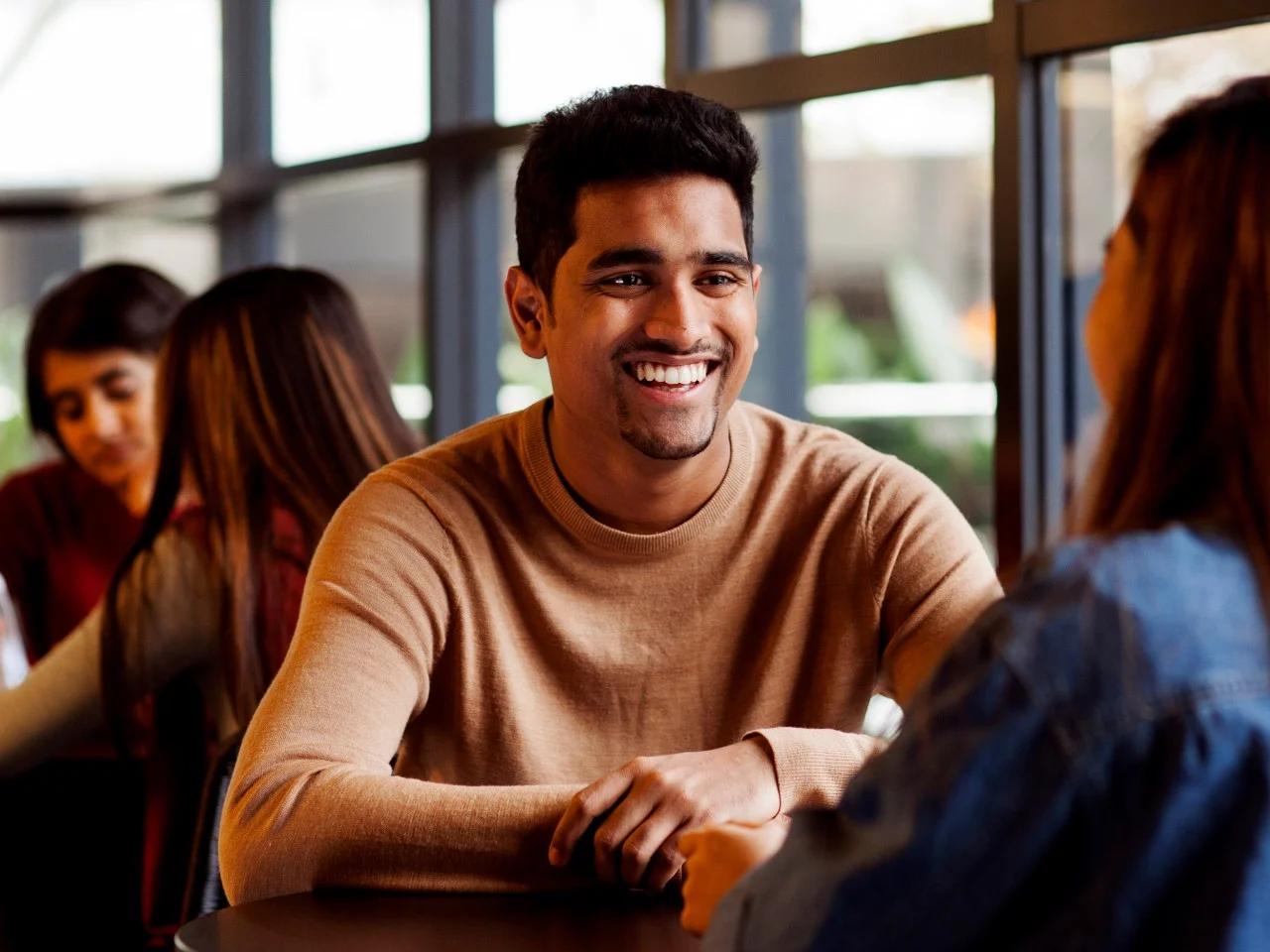Students dining on campus