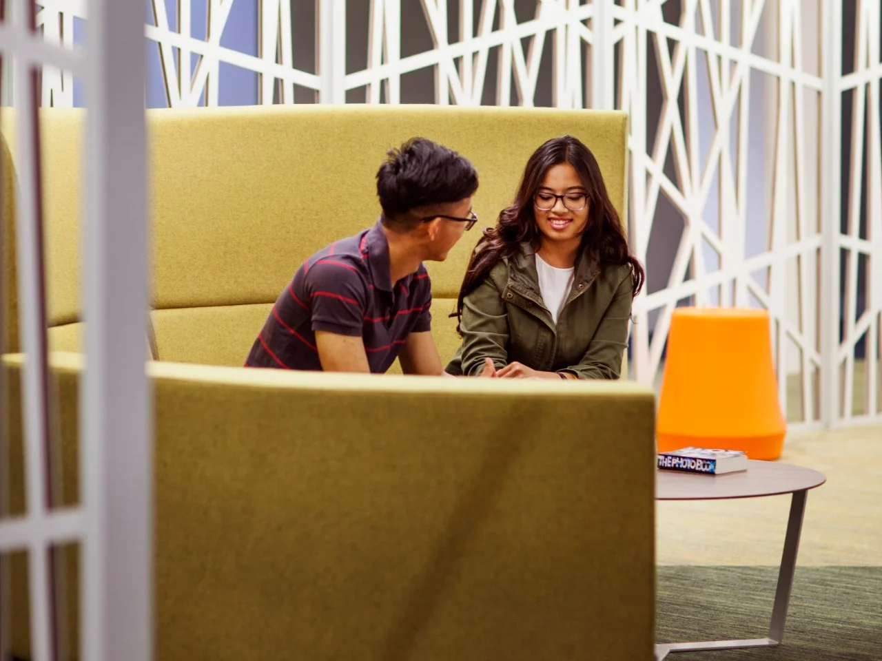 Students in the library