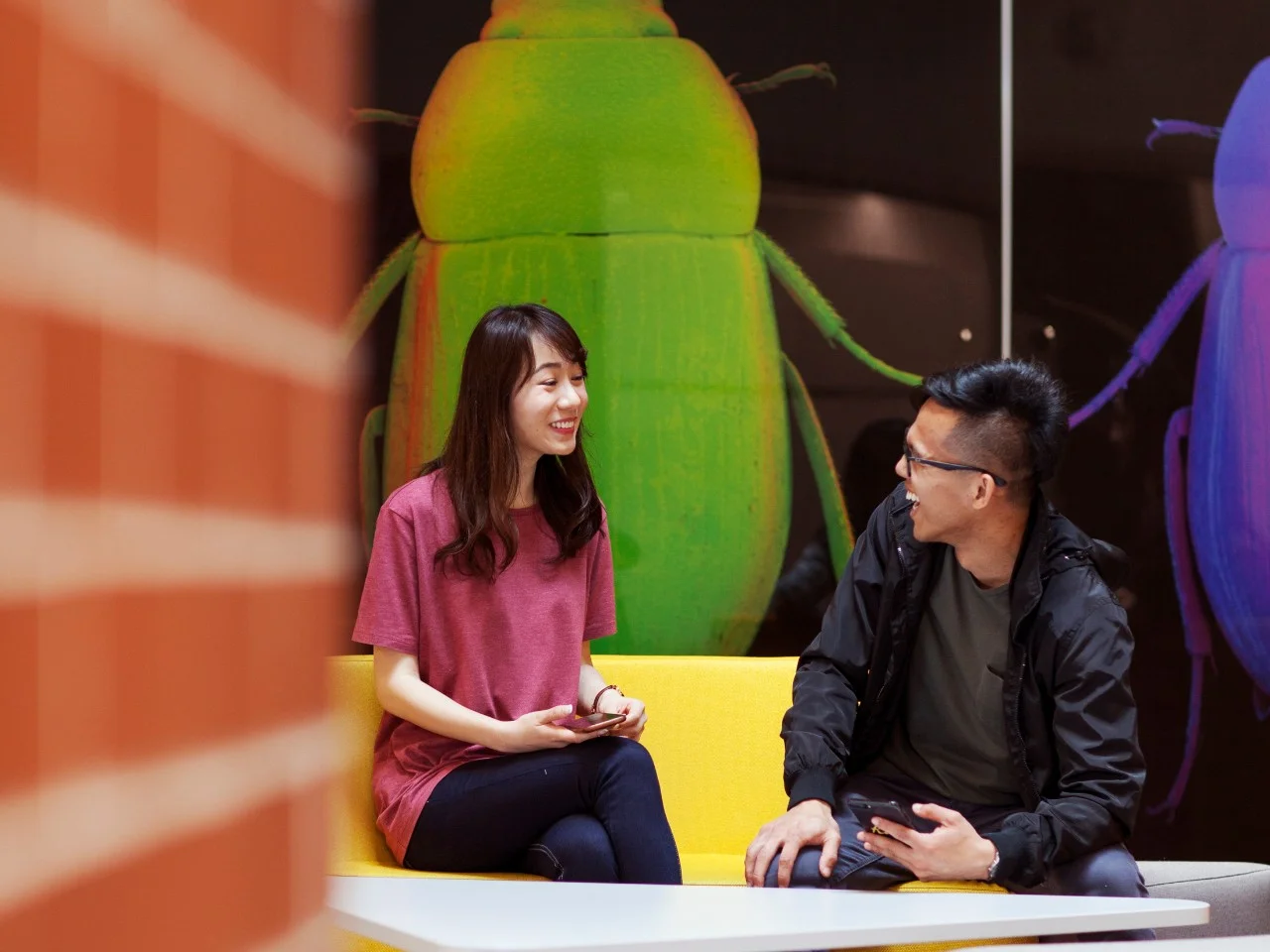 Two students on campus