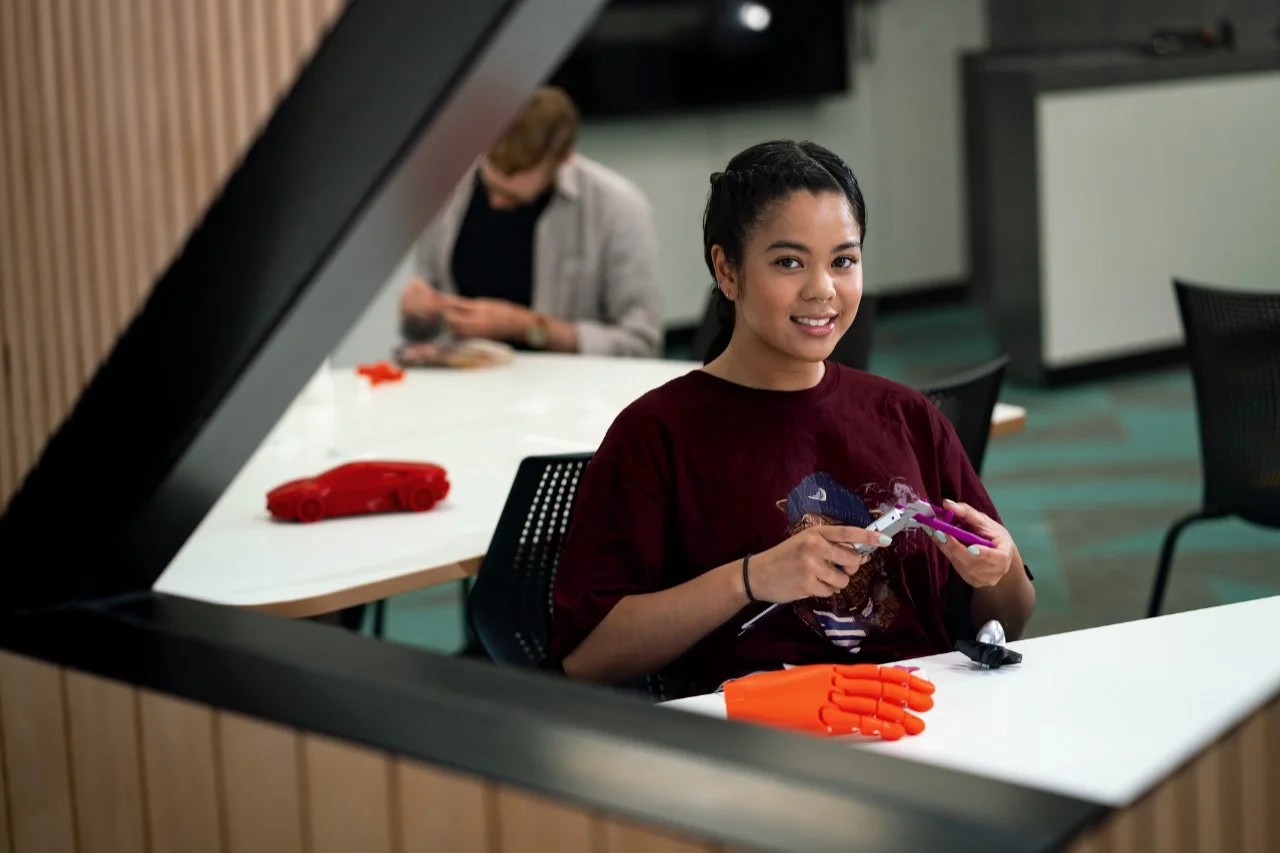 Maria, a student studying at The College