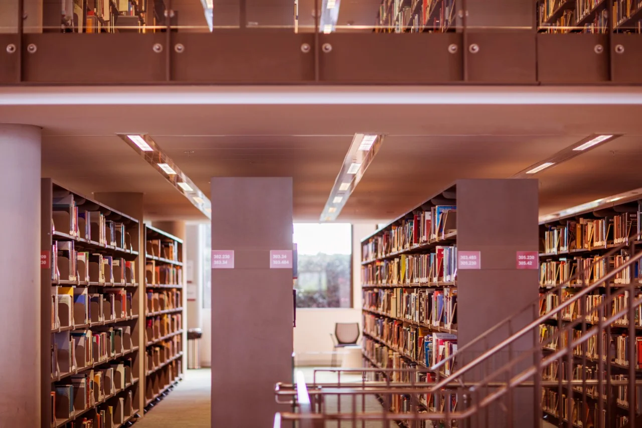 Western Sydney University library bookshelves