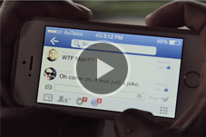 Video - Play button over picture of mobile phone message