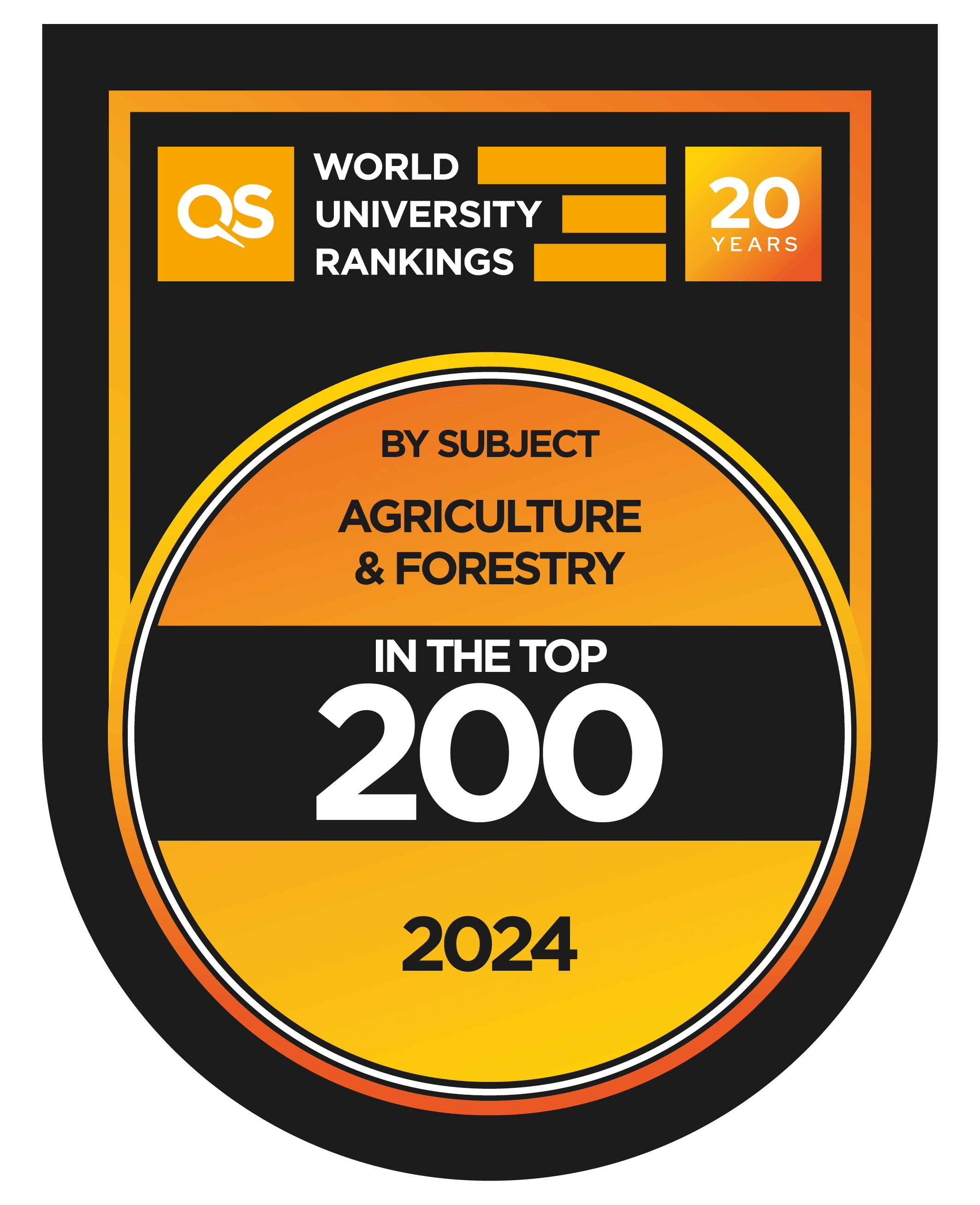 Top 200 in Agriculture and Forestry in the 2024 QS World University Rankings