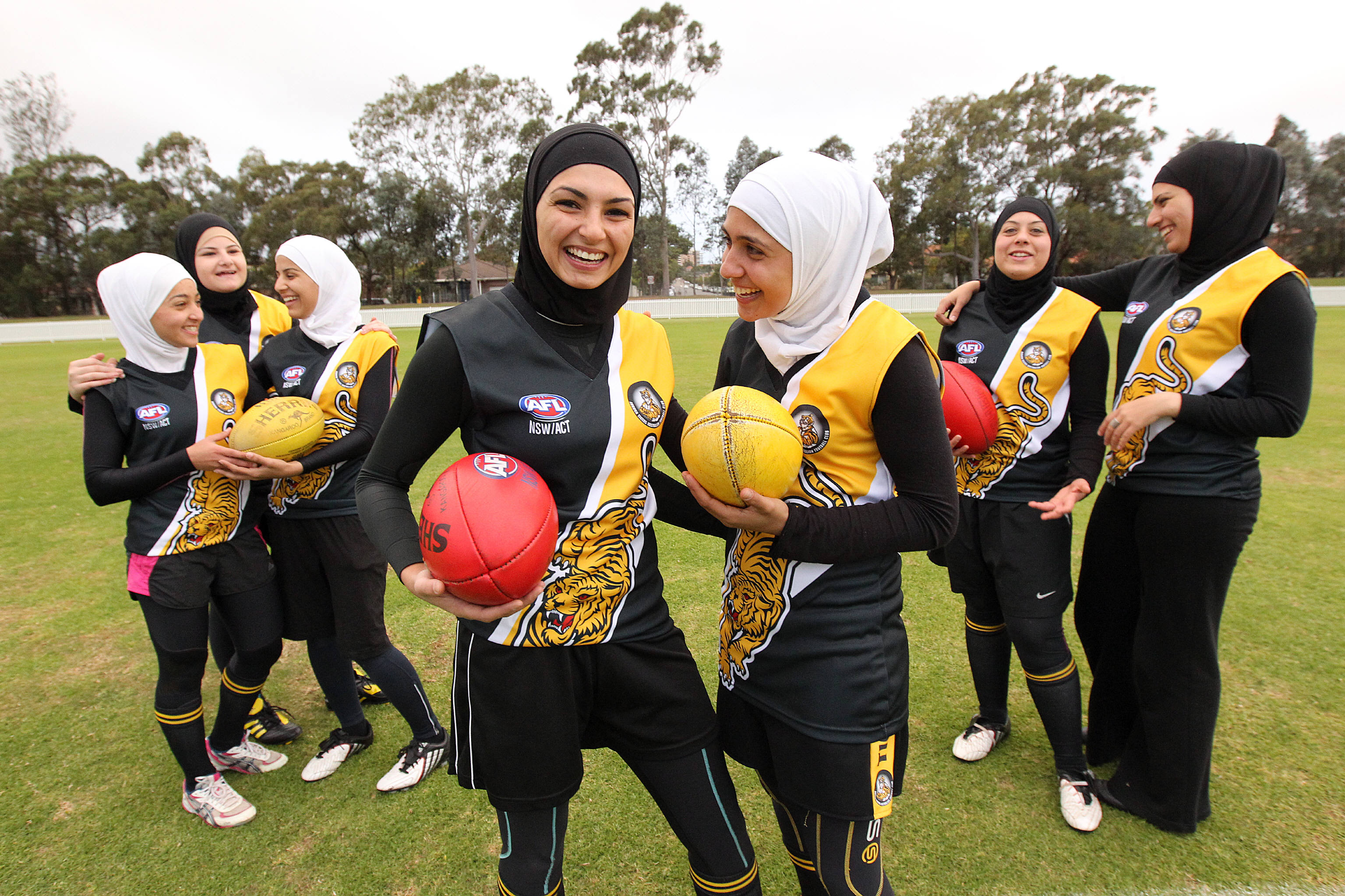 Muslim women play Australian rules football