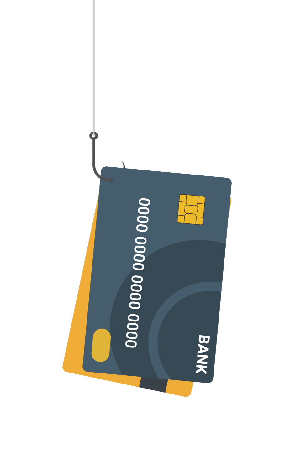 Graphic of credit cards on a hook
