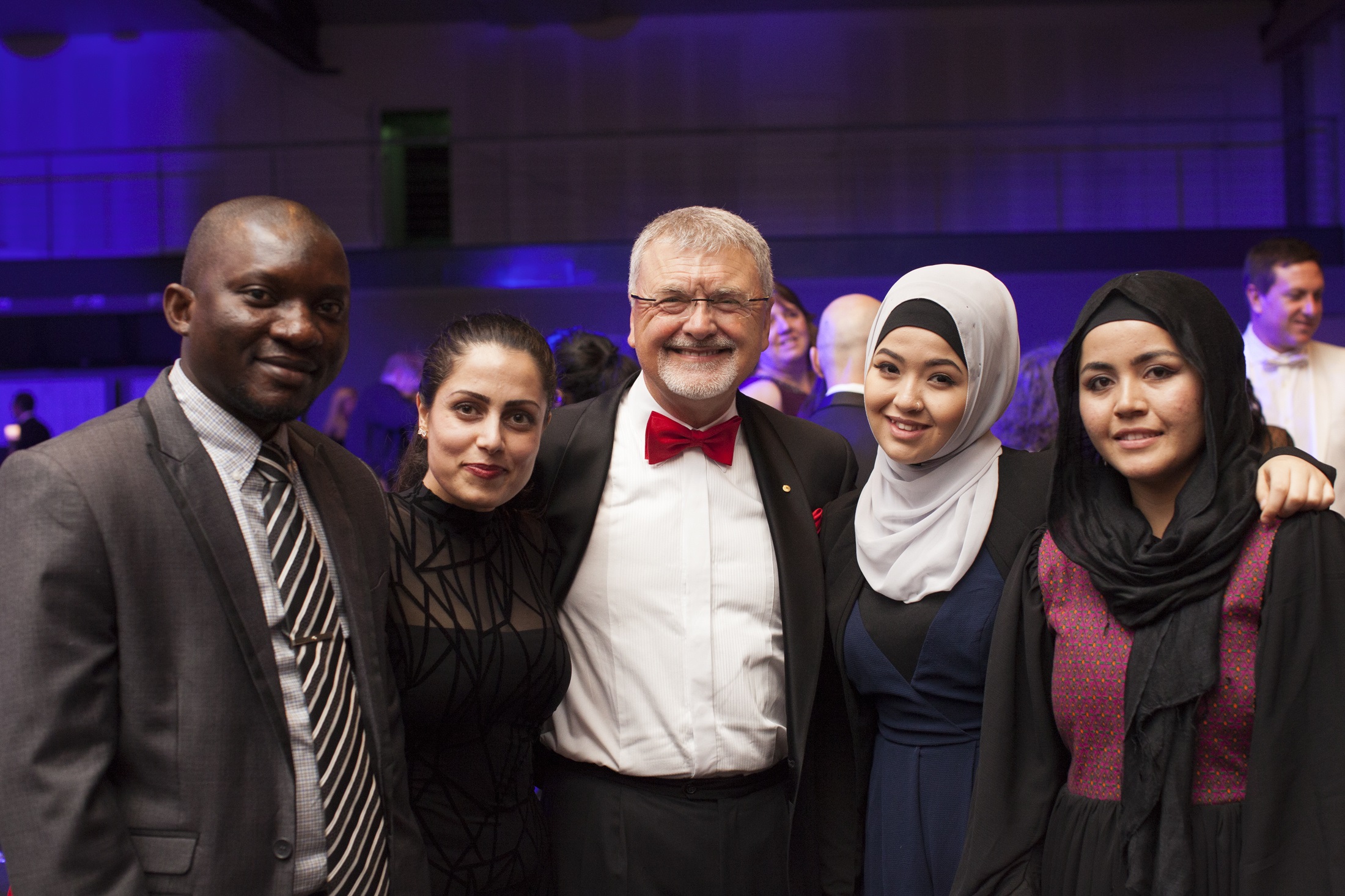 Refugee Scholarship Recipients with Western Sydney University Chancellor at Town & Gown 2018.