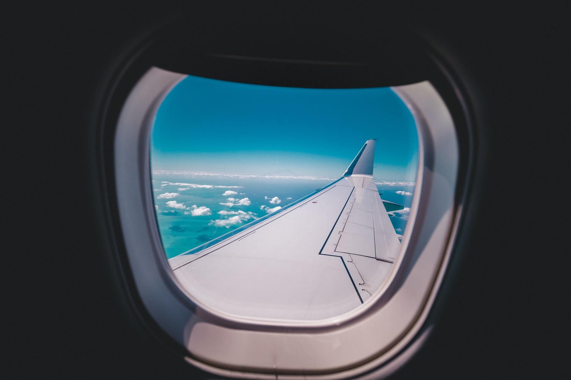 Image looking out of an aeroplane window