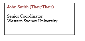 Conference Name Tag with pronouns