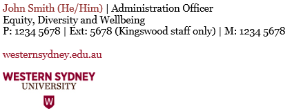 Sample email signature