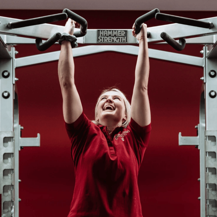 School of Health Sciences thumbnail of a student using gym equipment.