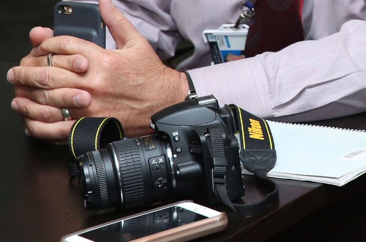 Journalists interview