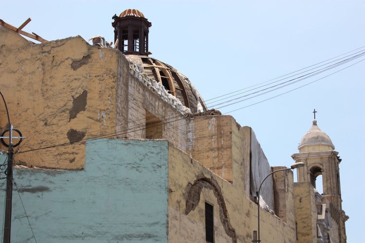 Fire damage at Our Lady of Loneliness Church in Lima
