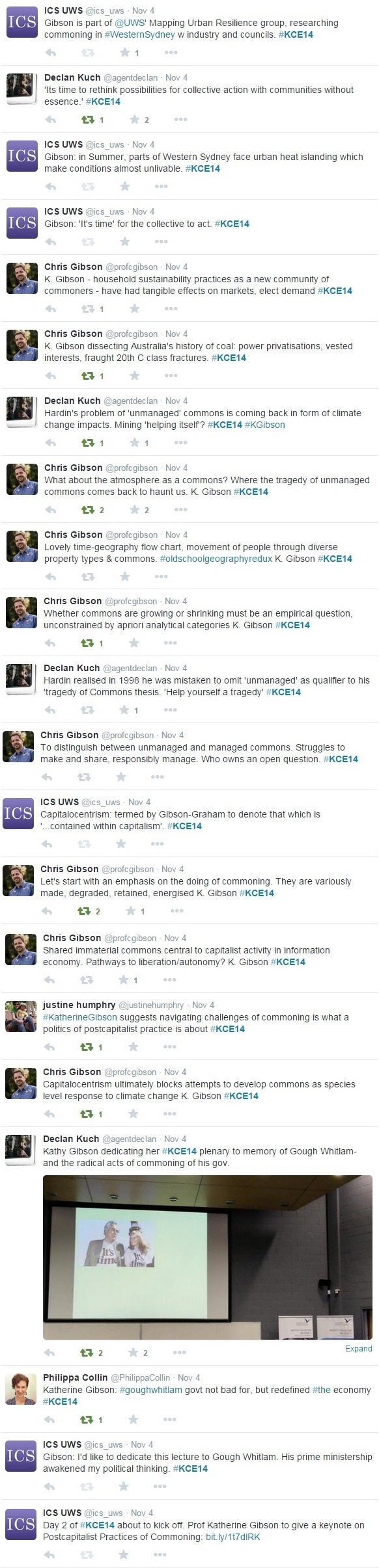 Screen grab of tweets