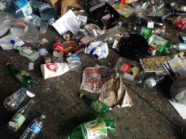 Various forms of plastic waste.