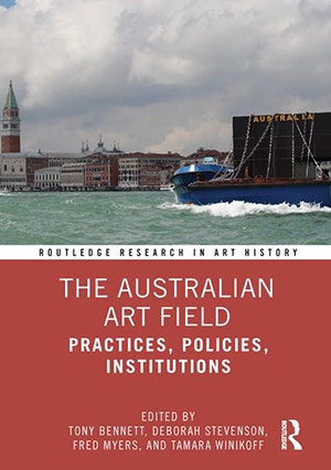 The Australian Art Field cover, picturing an image of a boat in a harbour.