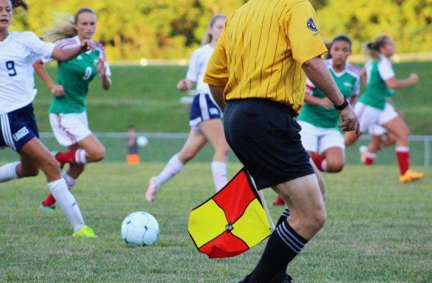 A group of women playing football.